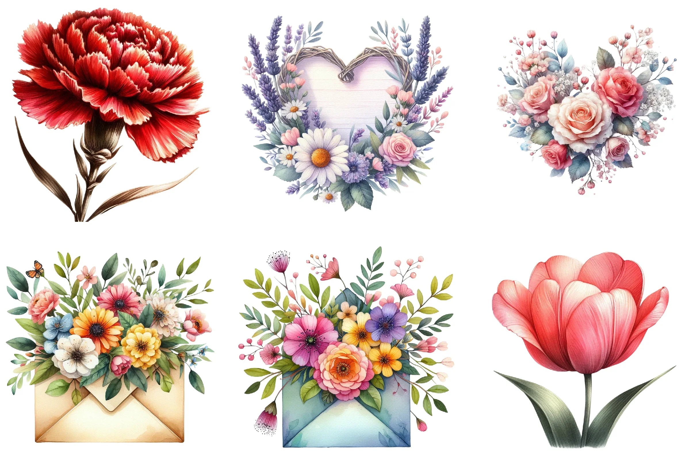 Mother's Day Flowers Clipart Bundle Collection - CraftNest - Digital Crafting and Art