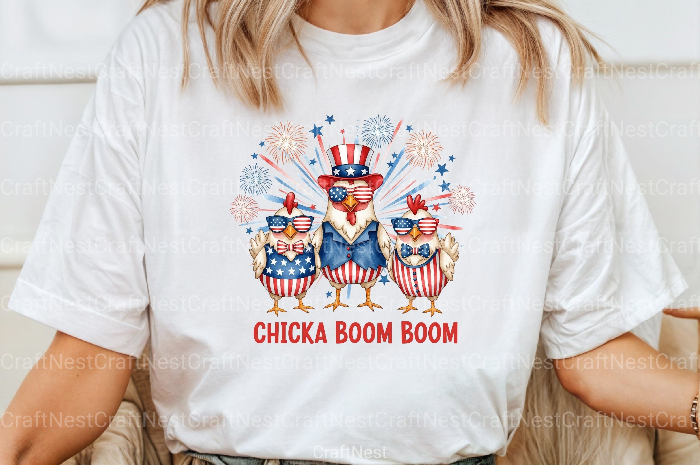 Patriotic Chicken USA 4th of July Clipart Bundle 1 - CraftNest - Digital Crafting and Art