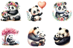 Mother's Day Panda Clipart Bundle - CraftNest - Digital Crafting and Art