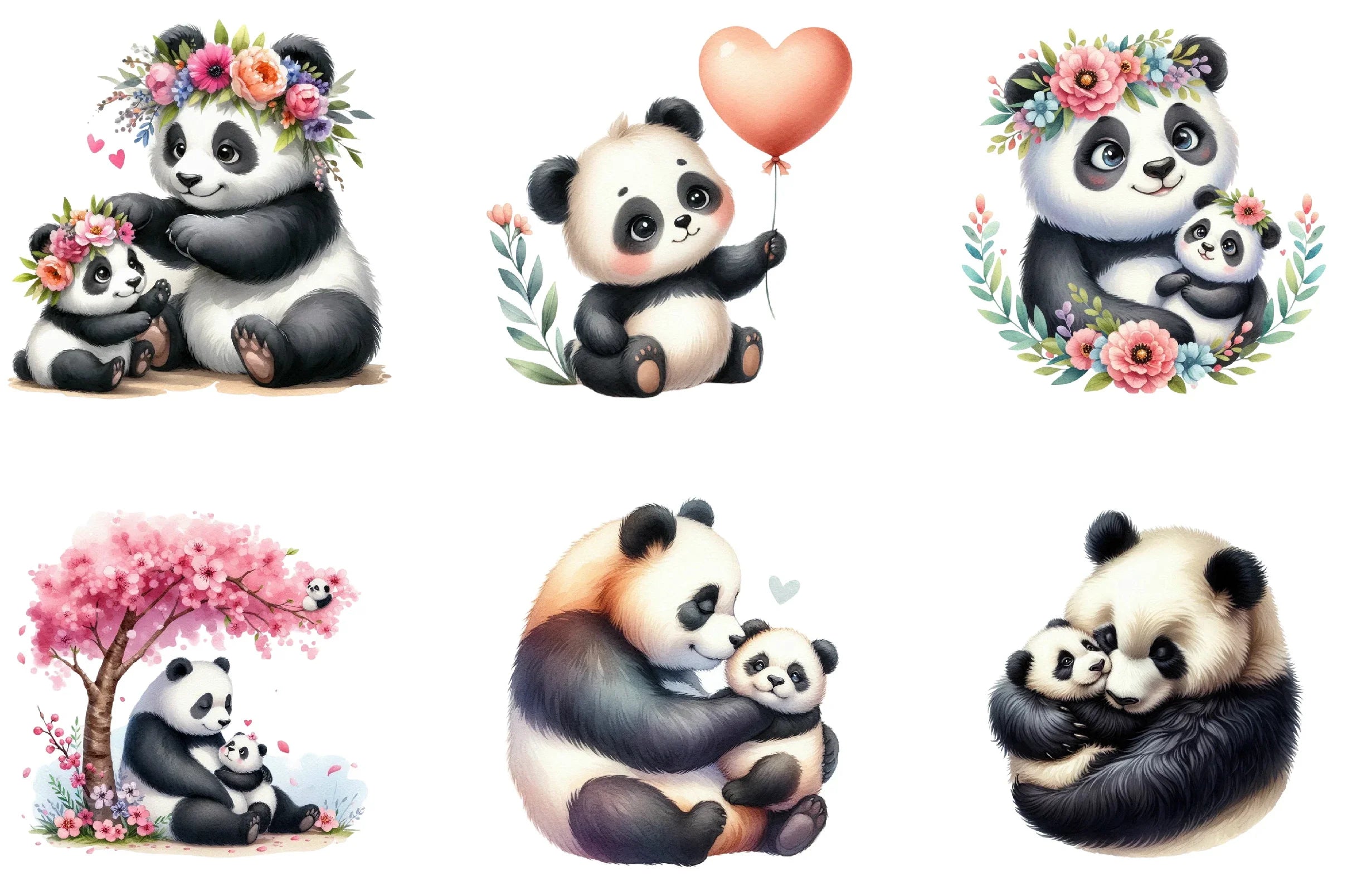 Mother's Day Panda Clipart Bundle - CraftNest - Digital Crafting and Art