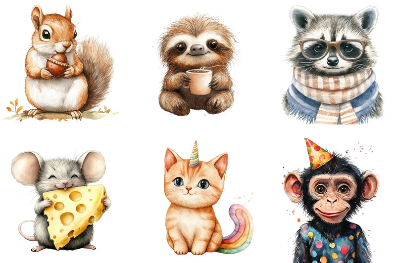 Quirky Animals Clipart Collection Bundle - CraftNest - Digital Crafting and Art