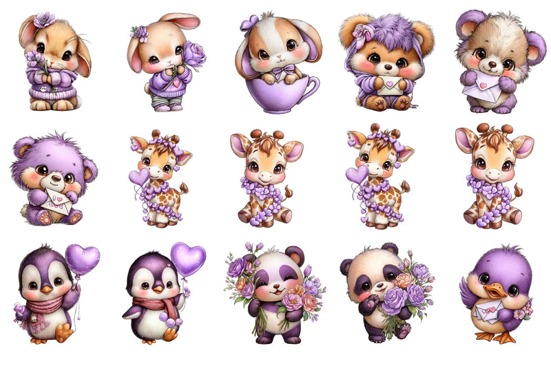 Valentine Animal Clipart Bundle - CraftNest - Digital Crafting and Art