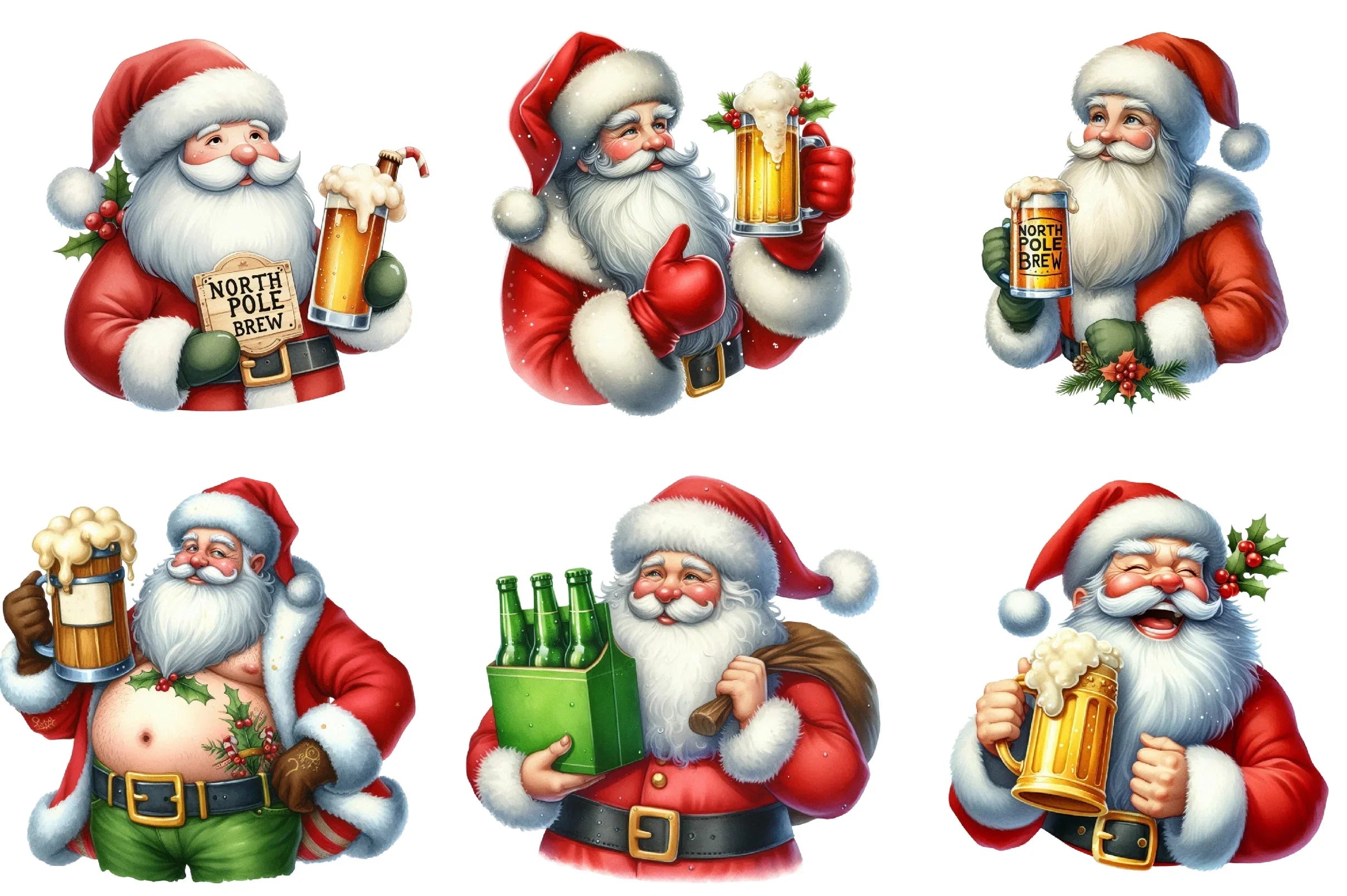 Christmas Santa Beer Mug Wrap Bundle - CraftNest - Digital Crafting and Art