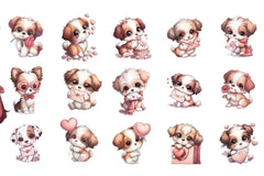 Valentine Puppy Dog Clipart Bundle - CraftNest - Digital Crafting and Art