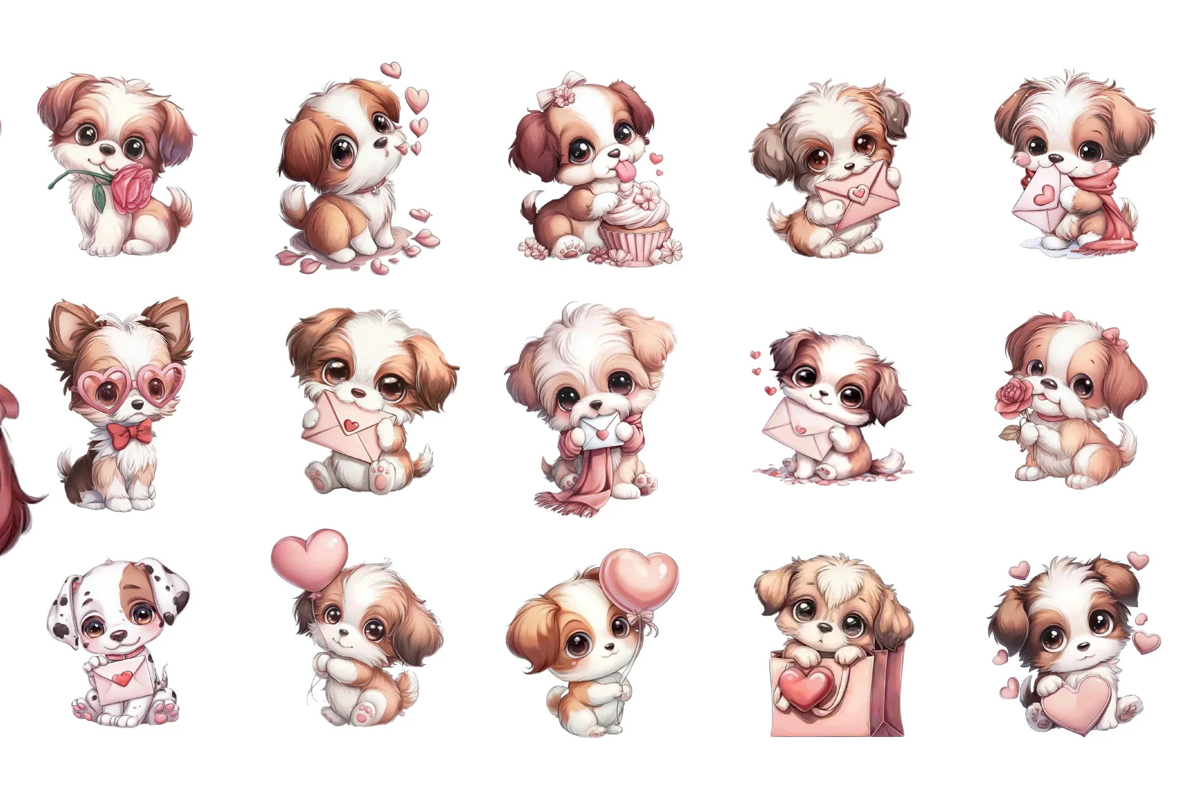 Valentine Puppy Dog Clipart Bundle - CraftNest - Digital Crafting and Art