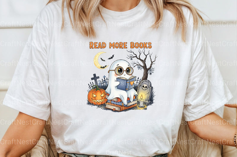 Halloween Ghost Read More Books Clipart Bundle - CraftNest - Digital Crafting and Art