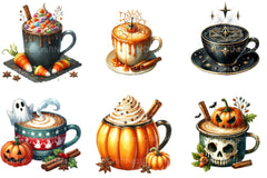 Halloween Coffee Latte Clipart Bundle - CraftNest - Digital Crafting and Art