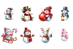 Cute Christmas Snowman Clipart Bundle 99 - CraftNest - Digital Crafting and Art