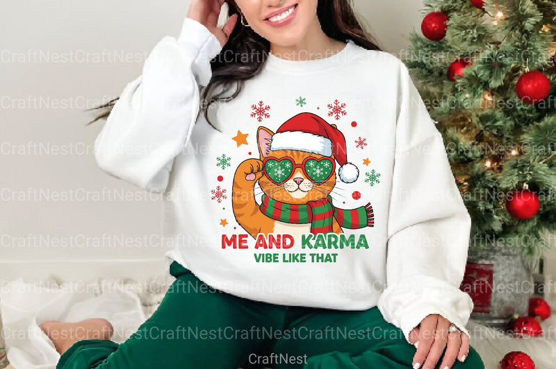 Christmas Cat Karma Quote Clipart Bundle 1 - CraftNest - Digital Crafting and Art
