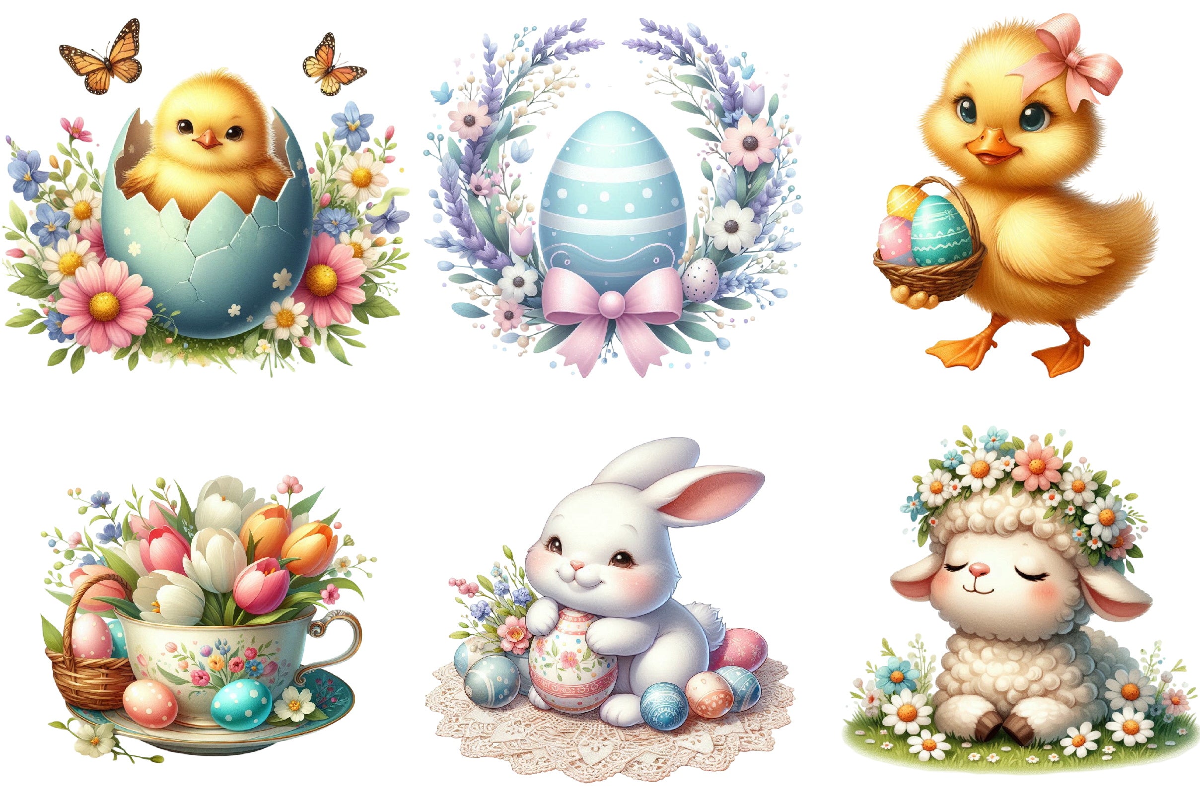Vintage Easter Springtime Clipart Bundle