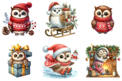 Christmas Cute Owl Clipart Bundle - CraftNest - Digital Crafting and Art