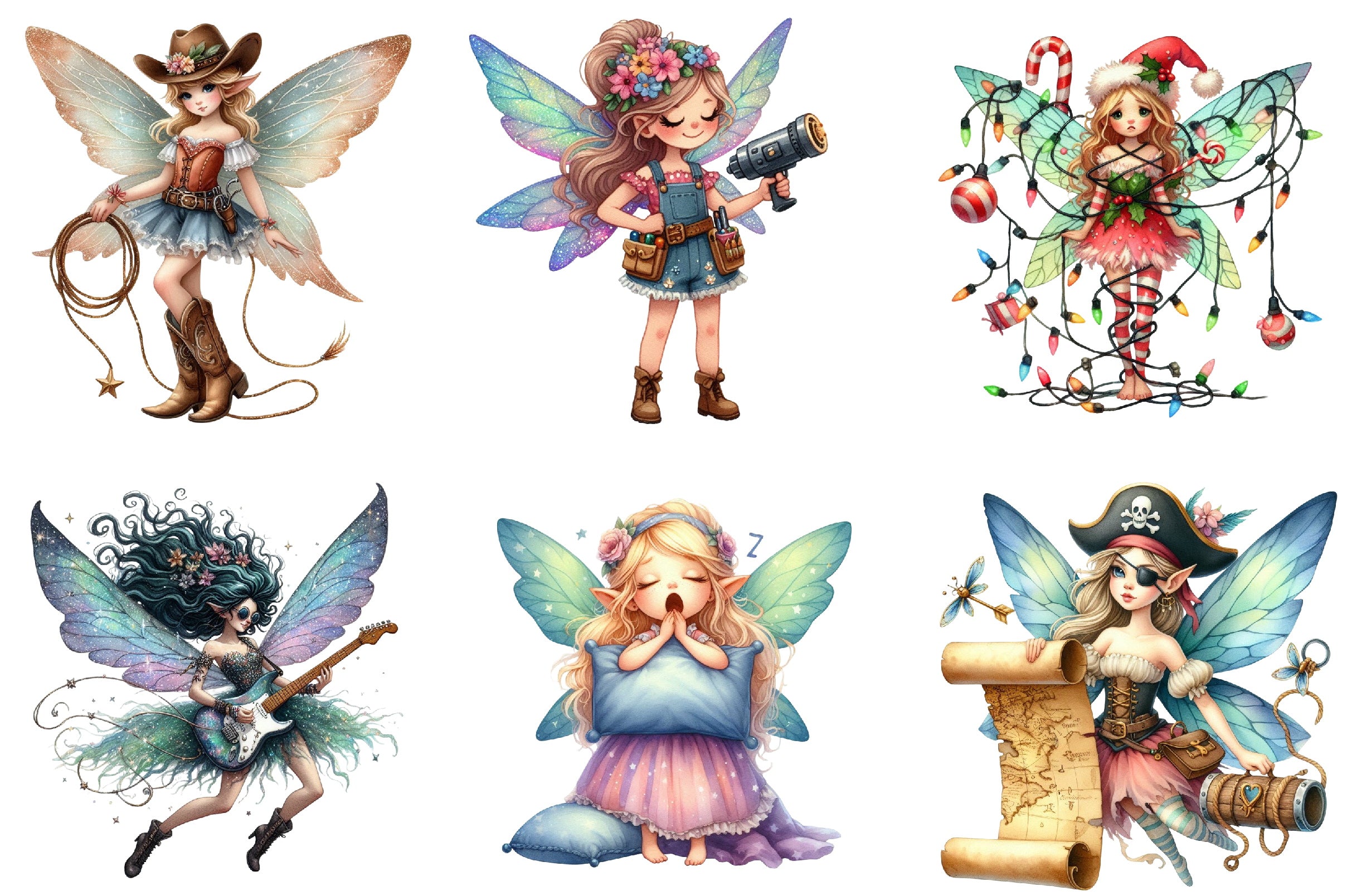 Quirky Funny Fairy Clipart Bundle