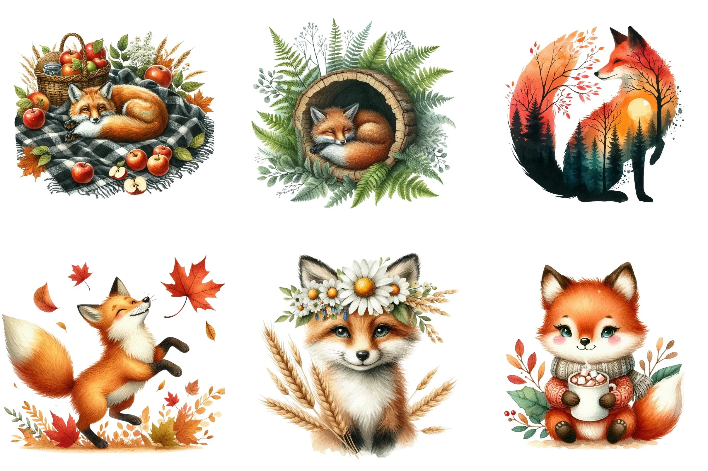 Fox Clipart Bundle - CraftNest - Digital Crafting and Art