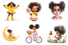 Black Girl Afro Kids Clipart Bundle - CraftNest - Digital Crafting and Art