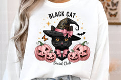 Pink Halloween Cute Black Cat Sticker Bundle - CraftNest - Digital Crafting and Art