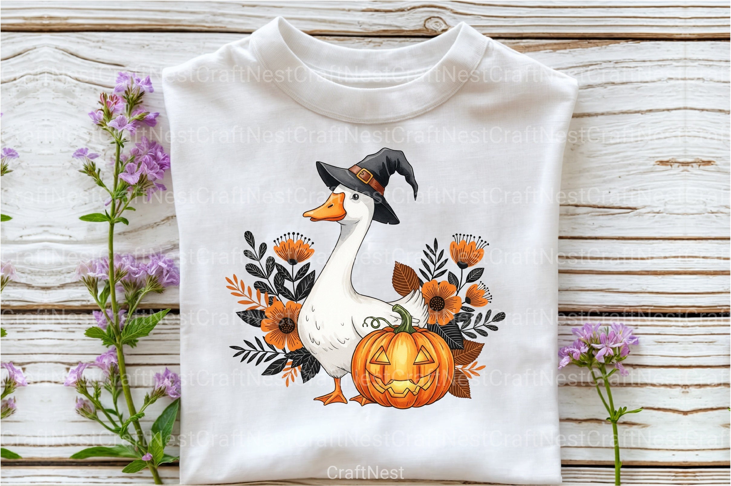 Floral Halloween Silly Goose Fall Clipart Bundle 4 - CraftNest - Digital Crafting and Art