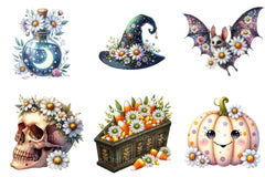 Daisy Flower & Halloween Clipart Bundle 72 - CraftNest - Digital Crafting and Art