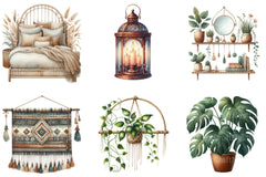 Boho Interior Clipart Bundle 8 - CraftNest - Digital Crafting and Art