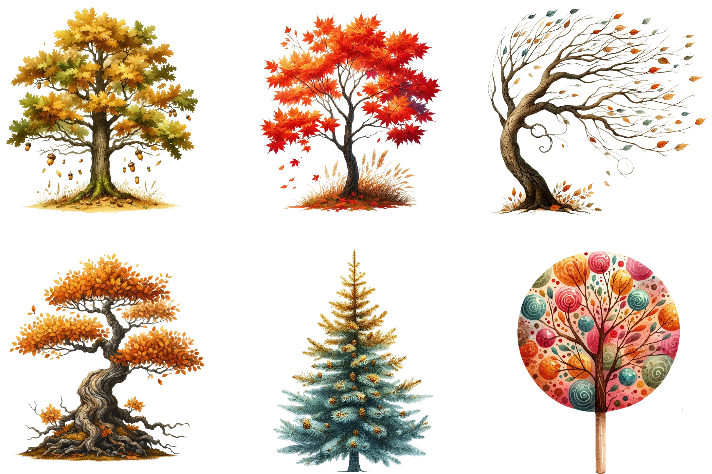 Autumn Trees Clipart Bundle 99 - CraftNest - Digital Crafting and Art