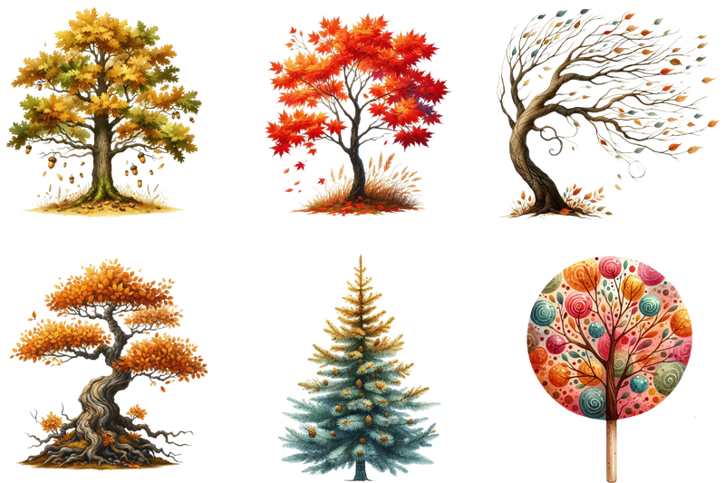 Autumn Trees Clipart Bundle 99 - CraftNest - Digital Crafting and Art