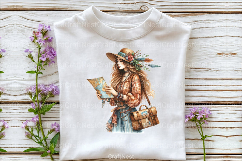 Tribal Boho Girl Clipart Bundle 9 - CraftNest - Digital Crafting and Art