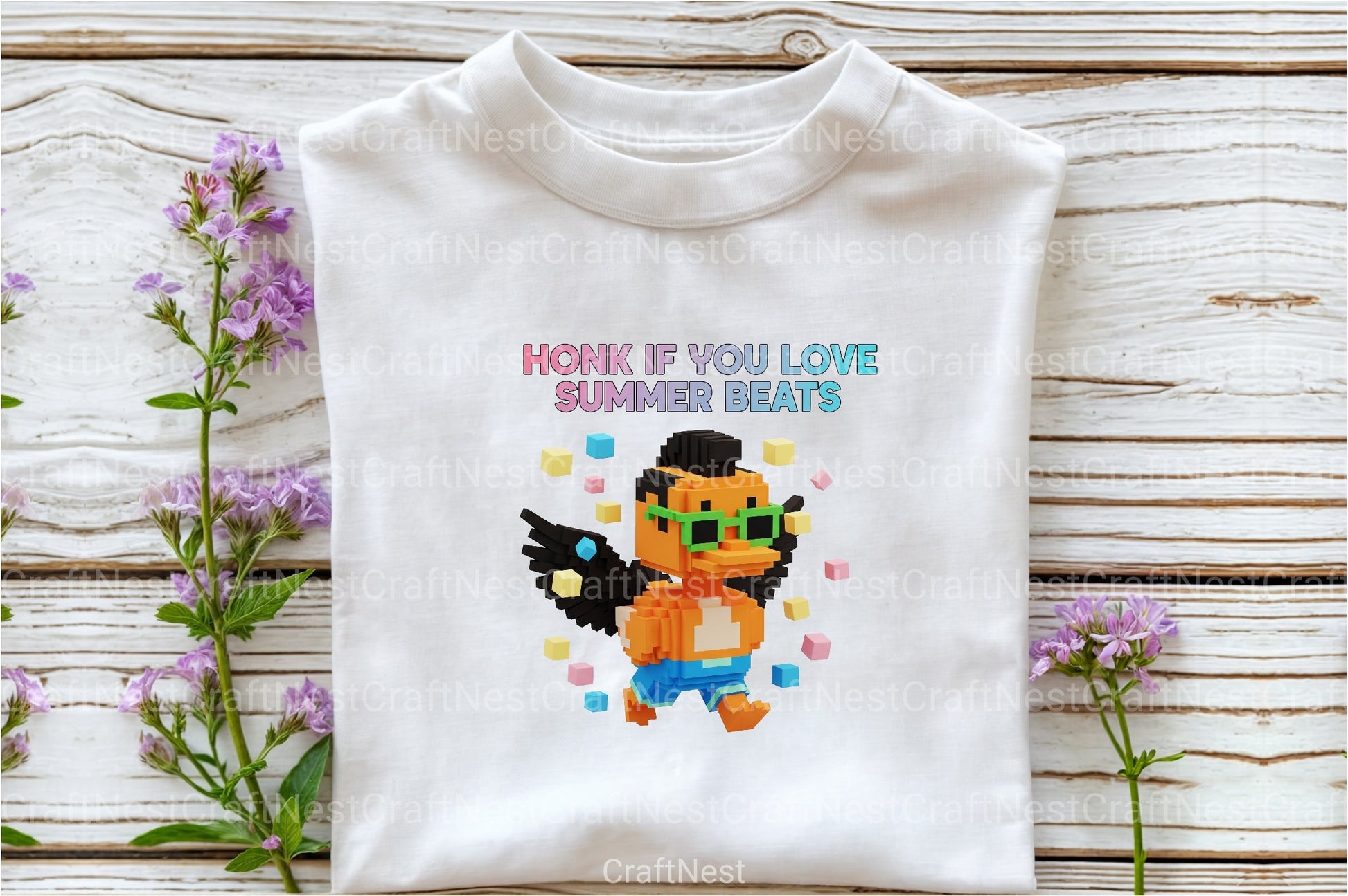 Blocky Style Funny Summer Goose Clipart Bundle 3 - CraftNest - Digital Crafting and Art