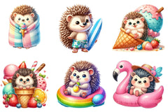Summer Hedgehog Clipart Bundle - CraftNest - Digital Crafting and Art