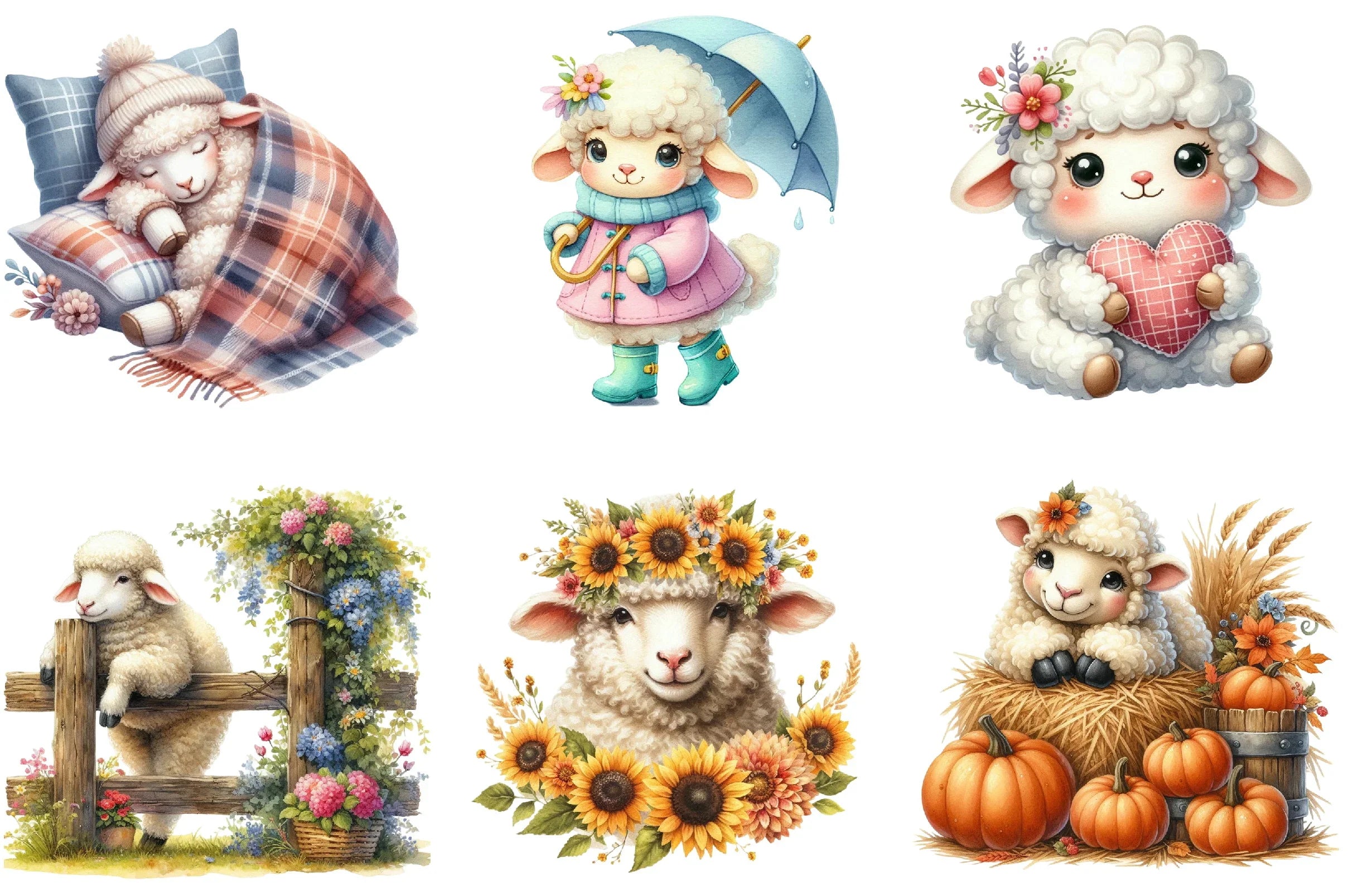 Sheep Clipart Bundle - CraftNest - Digital Crafting and Art