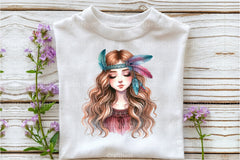 Tribal Boho Girl Clipart Bundle 12 - CraftNest - Digital Crafting and Art