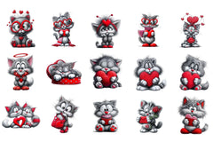 Valentine Cats Clipart Bundle - CraftNest - Digital Crafting and Art