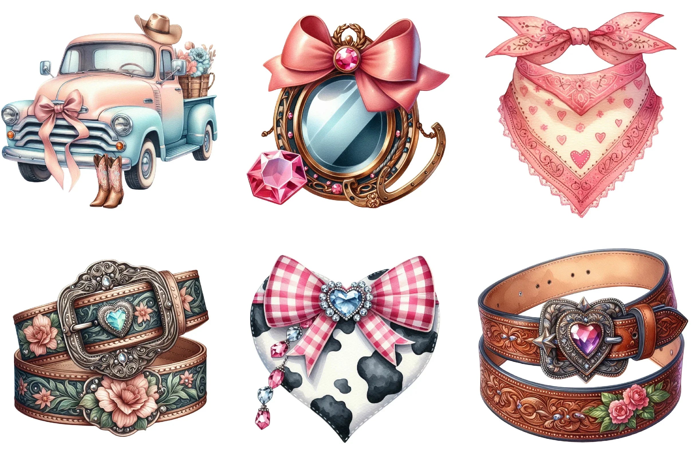 Coquette Cowgirl Clipart Bundle - CraftNest - Digital Crafting and Art