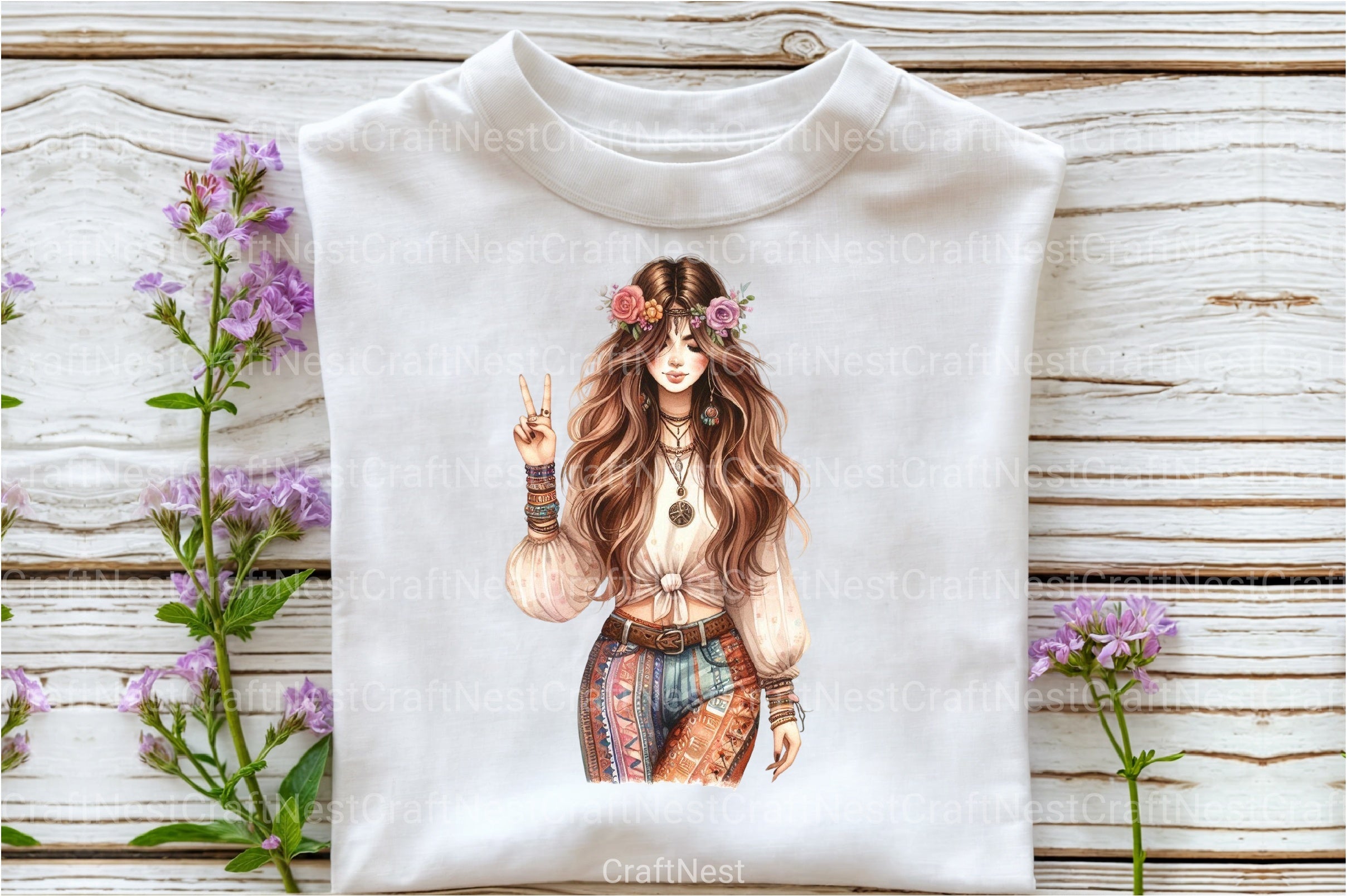 Tribal Boho Girl Clipart Bundle 6 - CraftNest - Digital Crafting and Art