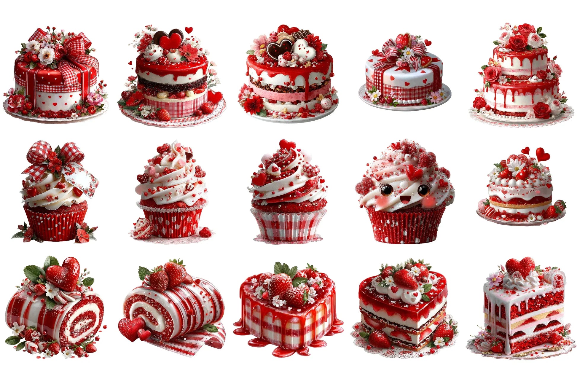 Valentine Gift Cake Clipart Bundle - CraftNest - Digital Crafting and Art