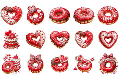 Valentine Donut Clipart Bundle - CraftNest - Digital Crafting and Art