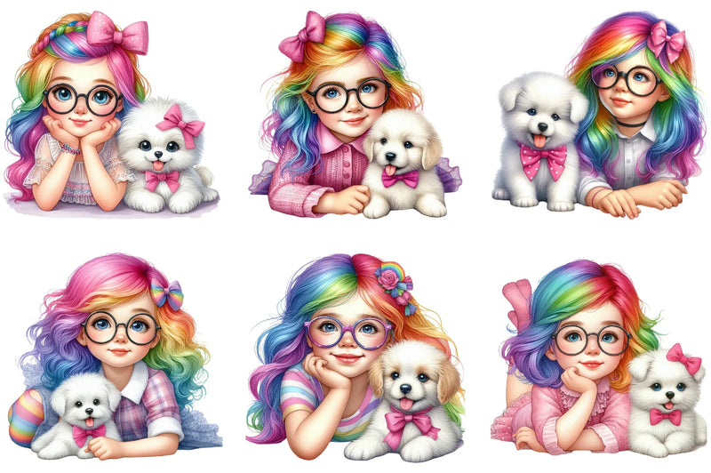 Quirky Girl Cute Whimsical Clipart Bundle - CraftNest - Digital Crafting and Art