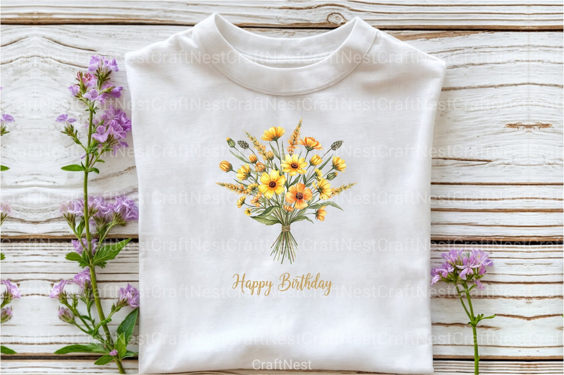 Wildflowers Brushstroke Clipart Bundle 2 - CraftNest - Digital Crafting and Art