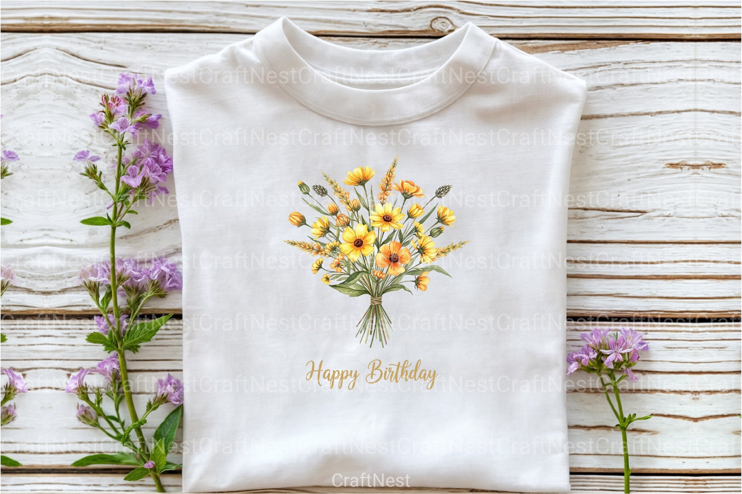 Wildflowers Brushstroke Clipart Bundle 2 - CraftNest - Digital Crafting and Art