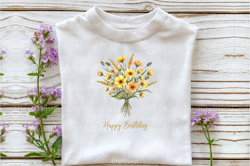 Wildflowers Brushstroke Clipart Bundle 2 - CraftNest - Digital Crafting and Art