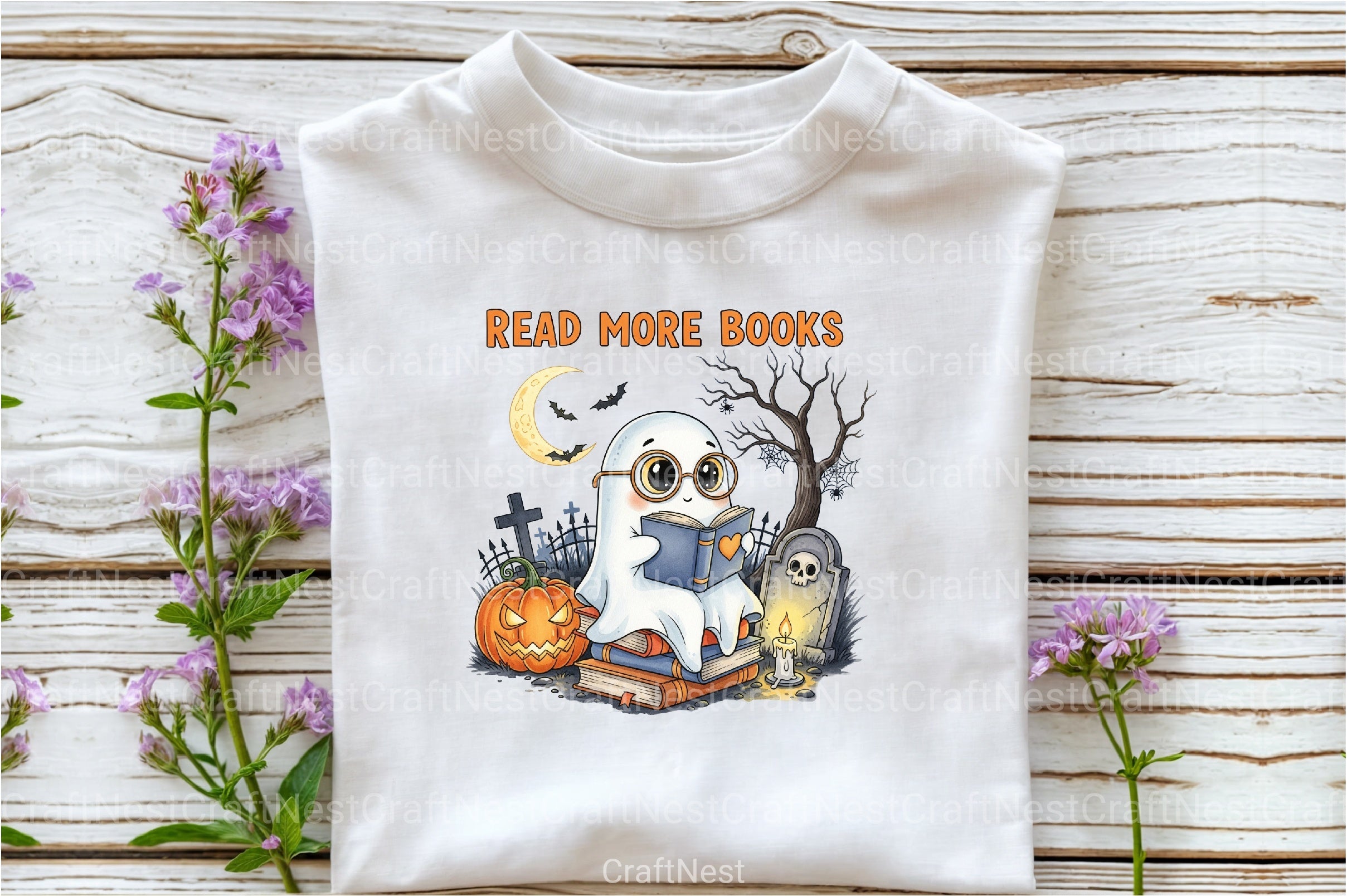 Halloween Ghost Read More Books Clipart Bundle - CraftNest - Digital Crafting and Art
