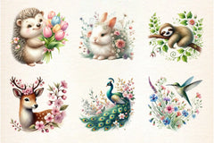 Floral Animals Spring Clipart Bundle - CraftNest - Digital Crafting and Art