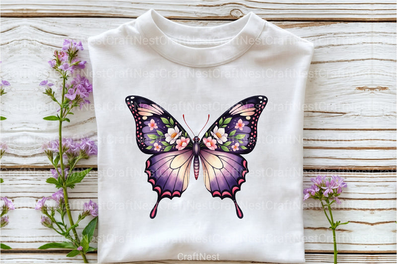 Purple Butterfly Clipart Bundle 99 - CraftNest - Digital Crafting and Art