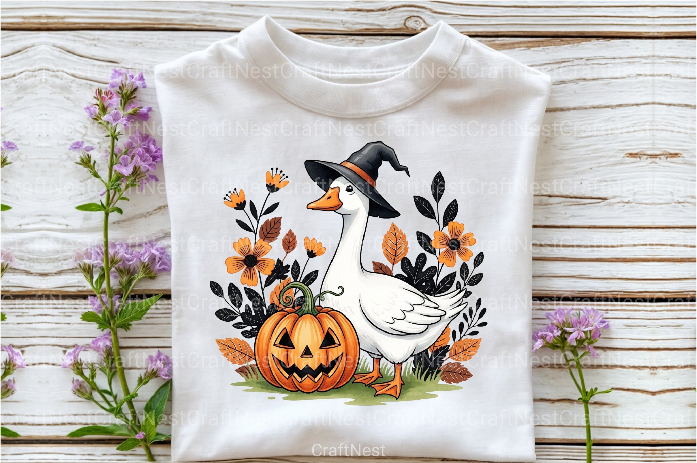 Floral Halloween Silly Goose Fall Clipart Bundle - CraftNest - Digital Crafting and Art