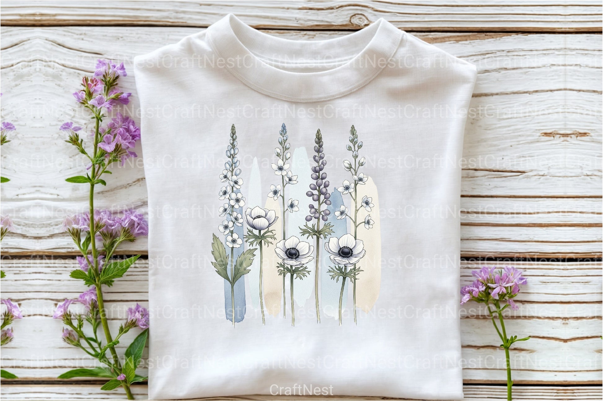 Wildflowers Brushstroke Clipart Bundle - CraftNest - Digital Crafting and Art