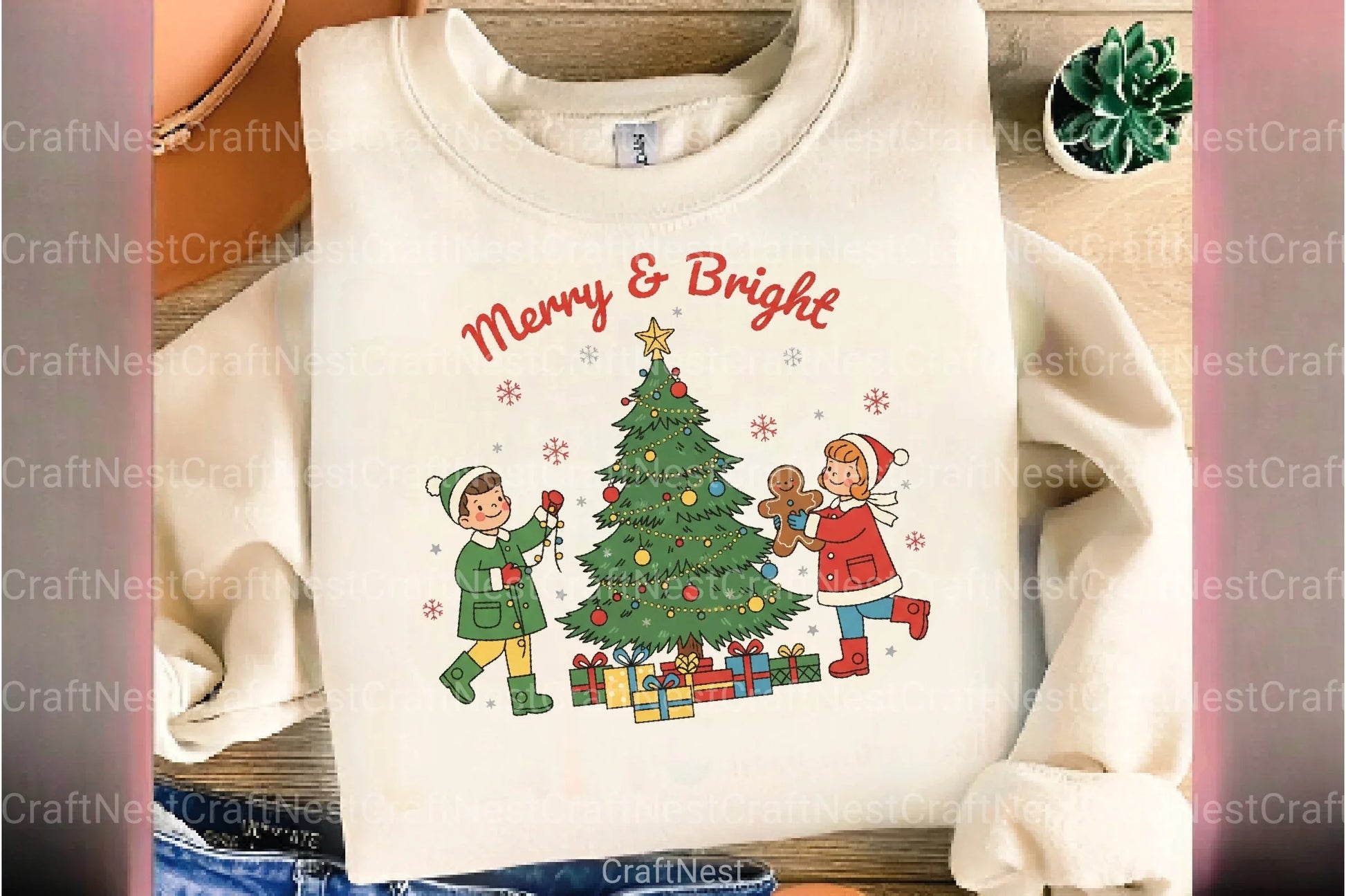 Merry & Bright Retro Christmas Clipart Bundle - CraftNest - Digital Crafting and Art