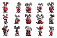 Valentine Rabbit Clipart Bundle - CraftNest - Digital Crafting and Art