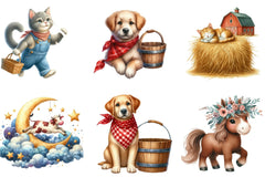 Cute Farm Animal Clipart Bundle - CraftNest - Digital Crafting and Art