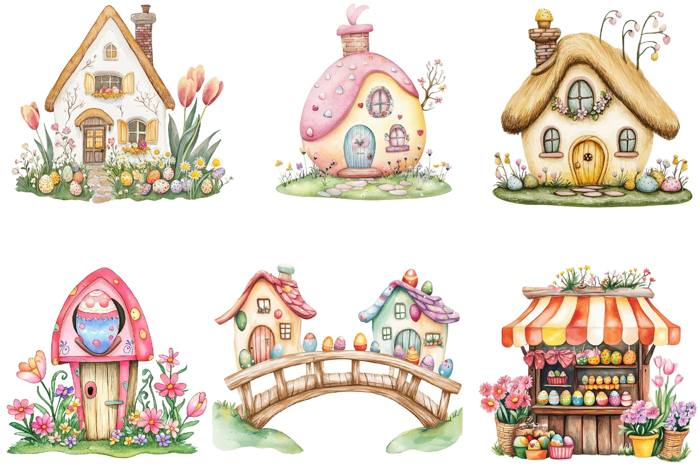 Easter Village Clipart Bundle - CraftNest - Digital Crafting and Art