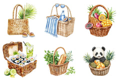 Summer Basket Clipart Bundle - CraftNest - Digital Crafting and Art