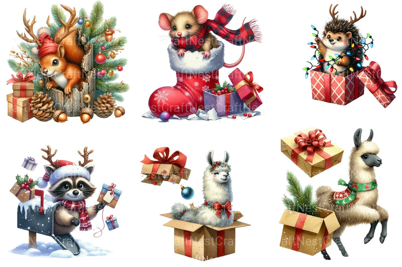 Christmas Animal Clipart Bundle 7 - CraftNest - Digital Crafting and Art