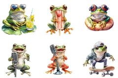 Funny Frogs Clipart Bundle - CraftNest - Digital Crafting and Art